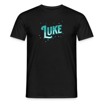 Luke Namen personalisiert - Männer T-Shirt - Schwarz - Vorne - AI Model Male 178 light (178cm)