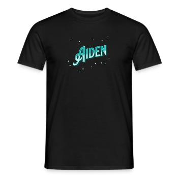 Aiden Namen personalisiert - Männer T-Shirt - Schwarz - Vorne - AI Model Male 178 light (178cm)