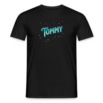 Tommy Namen personalisiert - Männer T-Shirt - Schwarz - Vorne - AI Model Male 178 light (178cm)