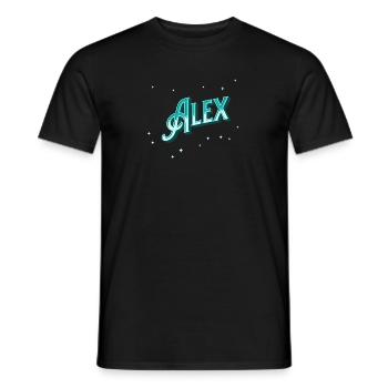 Nom d’Alex personnalisé - T-shirt homme - noir - Devant - AI Model Male 178 light (178cm)
