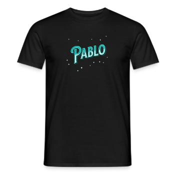 Pablo name personalized - Men's T-Shirt - black - Front - AI Model Male 178 light (178cm)