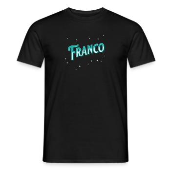 Nom Franco personnalisé - T-shirt homme - noir - Devant - AI Model Male 178 light (178cm)
