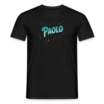 Paolo Namen personalisiert - Männer T-Shirt - Schwarz - Vorne - AI Model Male 178 light (178cm)