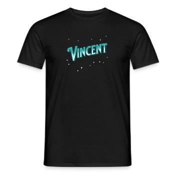 Noms de Vincent personnalisés - T-shirt homme - noir - Devant - AI Model Male 178 light (178cm)