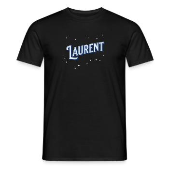 Laurent Namen personalisiert - Männer T-Shirt - Schwarz - Vorne - AI Model Male 178 light (178cm)