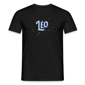 Leo Namen personalisiert - Männer T-Shirt - Schwarz - Vorne - AI Model Male 178 light (178cm)