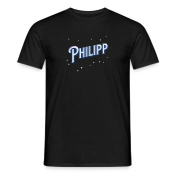 Philipp Namen personalisiert - Männer T-Shirt - Schwarz - Vorne - AI Model Male 178 light (178cm)