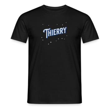 Thierry nom personnalisé - T-shirt homme - noir - Devant - AI Model Male 178 light (178cm)