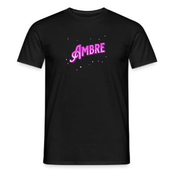 Nom Ambre personnalisé - T-shirt homme - noir - Devant - AI Model Male 178 light (178cm)