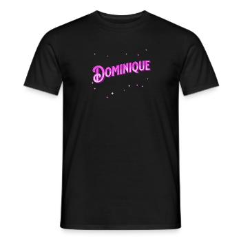 Nom Dominique personnalisé - T-shirt homme - noir - Devant - AI Model Male 178 light (178cm)