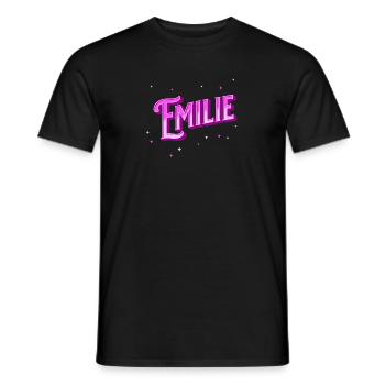 Emilie Namen personalisiert - Männer T-Shirt - Schwarz - Vorne - AI Model Male 178 light (178cm)