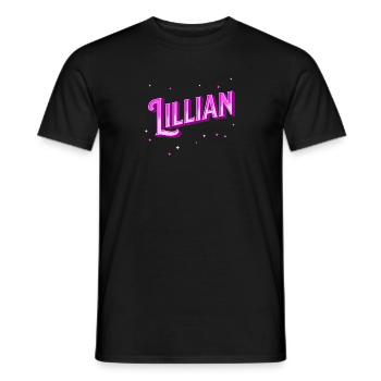 Nom de Lillian personnalisé - T-shirt homme - noir - Devant - AI Model Male 178 light (178cm)