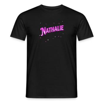 Le prénom de Nathalie personnalisé - T-shirt homme - noir - Devant - AI Model Male 178 light (178cm)