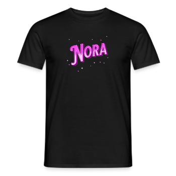 Nora Namen personalisiert - Männer T-Shirt - Schwarz - Vorne - AI Model Male 178 light (178cm)