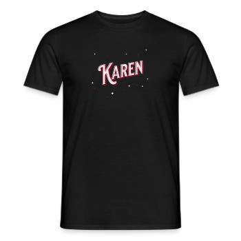 Prénom Karen personnalisé - T-shirt homme - noir - Devant - AI Model Male 178 light (178cm)