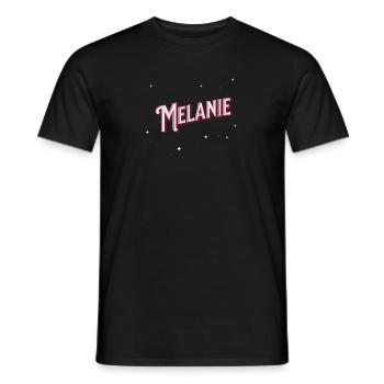 Melanie name personalized - Men's T-Shirt - black - Front - AI Model Male 178 light (178cm)