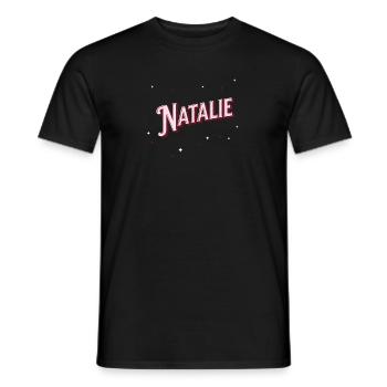 Le prénom de Natalie personnalisé - T-shirt homme - noir - Devant - AI Model Male 178 light (178cm)