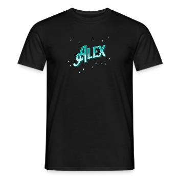 Le prénom d’Alex personnalisé - T-shirt homme - noir - Devant - AI Model Male 178 light (178cm)