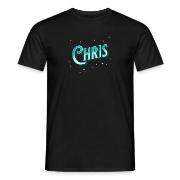 Chris Namen personalisiert - Männer T-Shirt - Schwarz - Vorne - AI Model Male 178 light (178cm)