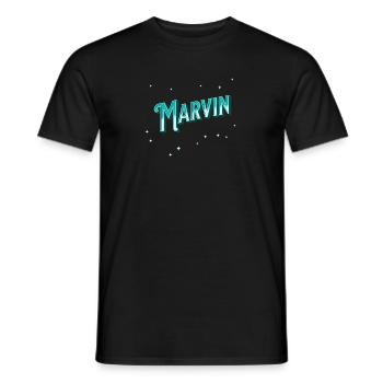 Nom Marvin personnalisé - T-shirt homme - noir - Devant - AI Model Male 178 light (178cm)