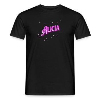 Alicia Namen personalisiert - Männer T-Shirt - Schwarz - Vorne - AI Model Male 178 light (178cm)