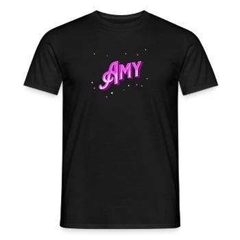 Amy name personalized - Men's T-Shirt - black - Front - AI Model Male 178 light (178cm)