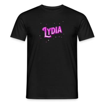 Lydia Namen personalisiert - Männer T-Shirt - Schwarz - Vorne - AI Model Male 178 light (178cm)