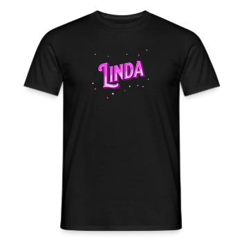 Linda Namen personalisiert - Männer T-Shirt - Schwarz - Vorne - AI Model Male 178 light (178cm)