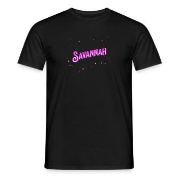 Savannah name personalized - Men's T-Shirt - black - Front - AI Model Male 178 light (178cm)