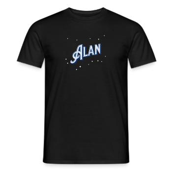 Alan Namen personalisiert - Männer T-Shirt - Schwarz - Vorne - AI Model Male 178 light (178cm)