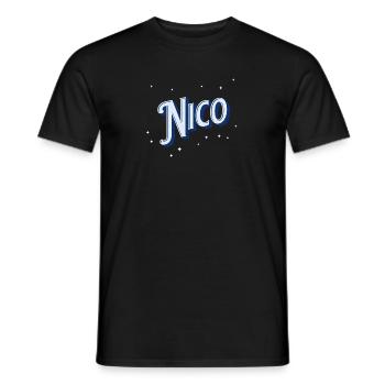 Nico Namen personalisiert - Männer T-Shirt - Schwarz - Vorne - AI Model Male 178 light (178cm)