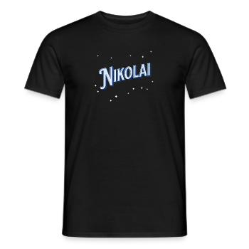 Nikolai's name personalized - Men's T-Shirt - black - Front - AI Model Male 178 light (178cm)