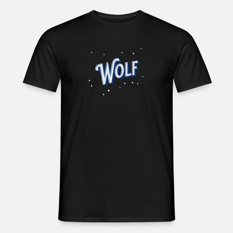 Wolf Namen personalisiert - Männer T-Shirt - Schwarz