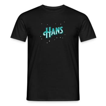 Le nom de Hans personnalisé - T-shirt homme - noir - Devant - AI Model Male 178 light (178cm)