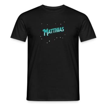 Matthias Namen personalisiert - Männer T-Shirt - Schwarz - Vorne - AI Model Male 178 light (178cm)