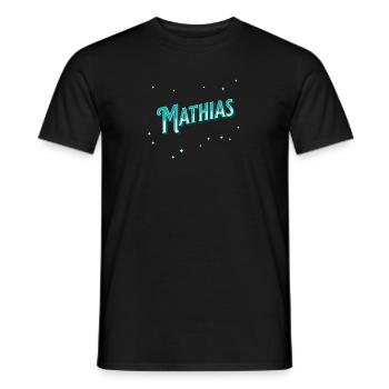 Mathias Namen personalisiert - Männer T-Shirt - Schwarz - Vorne - AI Model Male 178 light (178cm)