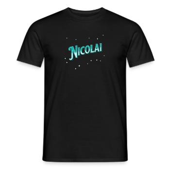 Nicolai's name personalized - Men's T-Shirt - black - Front - AI Model Male 178 light (178cm)
