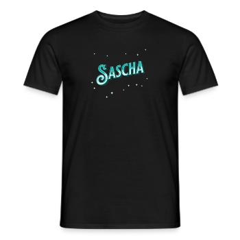 Nom Sascha personnalisé - T-shirt homme - noir - Devant - AI Model Male 178 light (178cm)