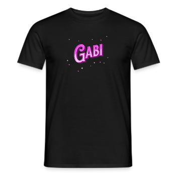 Gabi Namen personalisiert - Männer T-Shirt - Schwarz - Vorne - AI Model Male 178 light (178cm)