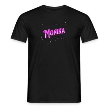 Nom Monika personnalisé - T-shirt homme - noir - Devant - AI Model Male 178 light (178cm)