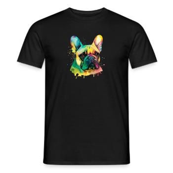Français Bulldog pour les amoureux des chiens - T-shirt homme - noir - Devant - AI Model Male 178 light (178cm)