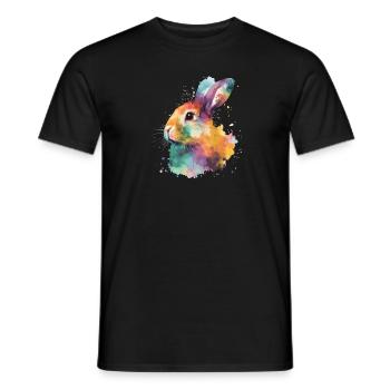 Cute little rabbit For rabbit lovers Colorful - Men's T-Shirt - black - Front - AI Model Male 178 light (178cm)