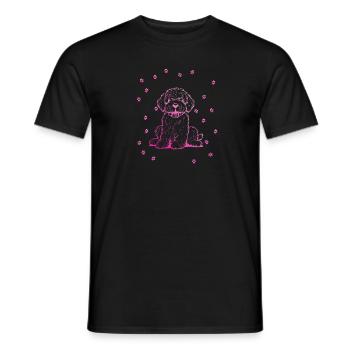 Portuguese Water Dog mit kleinen Pfoten - Männer T-Shirt - Schwarz - Vorne - AI Model Male 178 light (178cm)