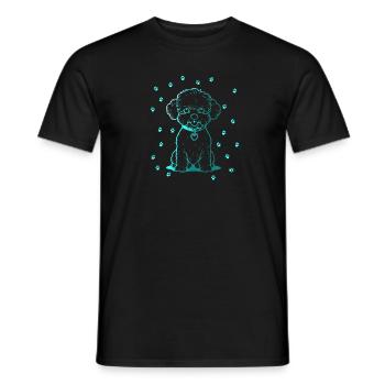 Bichon frisé avec petites pattes - T-shirt homme - noir - Devant - AI Model Male 178 light (178cm)