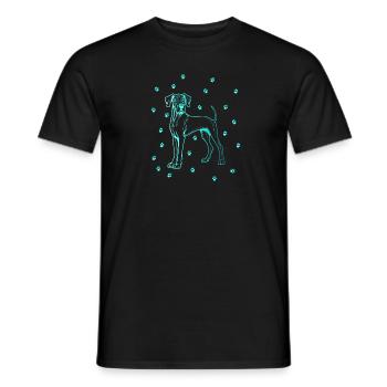 Great Dane with small paws - Men's T-Shirt - black - Front - AI Model Male 178 light (178cm)