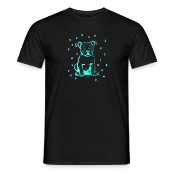 Pitbull américain avec de petites pattes - T-shirt homme - noir - Devant - AI Model Male 178 light (178cm)