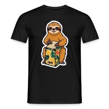 Cajon-Schlagzeuger - Männer T-Shirt - Schwarz - Vorne - AI Model Male 178 light (178cm)