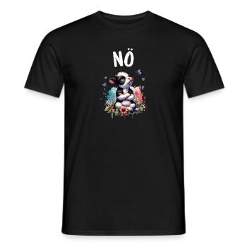 Vache disant non pour les garçons et les filles - T-shirt homme - noir - Devant - AI Model Male 178 light (178cm)