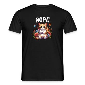 Cat Funny Saying Nope for Cat Lovers - Men's T-Shirt - black - Front - AI Model Male 178 light (178cm)