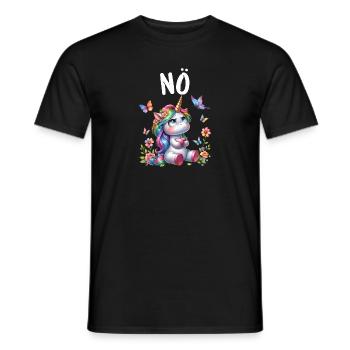 Licorne disant non Garçon et fille Créature mythique - T-shirt homme - noir - Devant - AI Model Male 178 light (178cm)